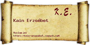 Kain Erzsébet névjegykártya